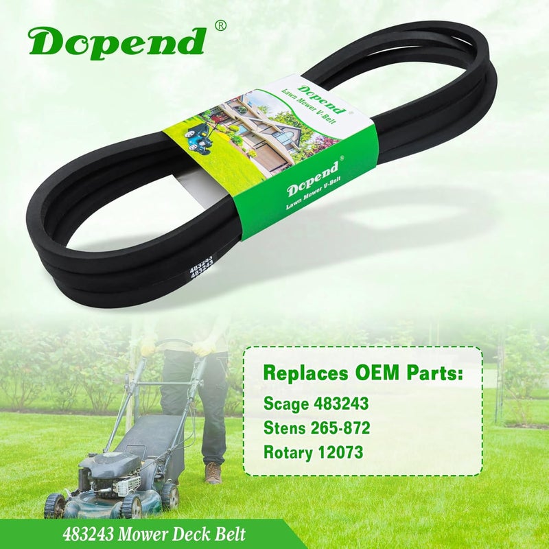 Dopend 483243 Mower Deck Belt 5/8'' x 135-1/2'' for Scag Tiger Cat, Scag Tiger Cub, Scag Wildcat with 61 inch Deck, Replaces 483243 Scag Deck Belt - Image 3